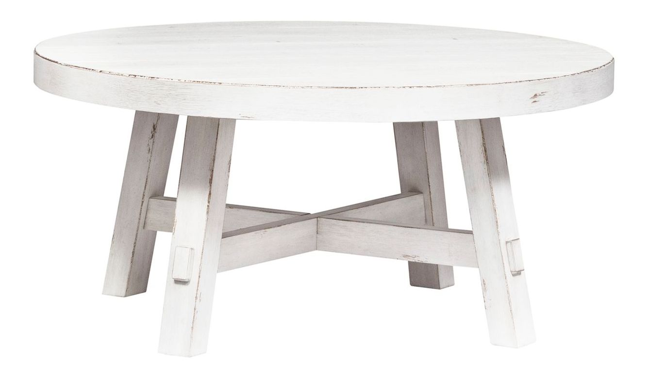 Modern Farmhouse Round Splay Leg Coffee Table Set