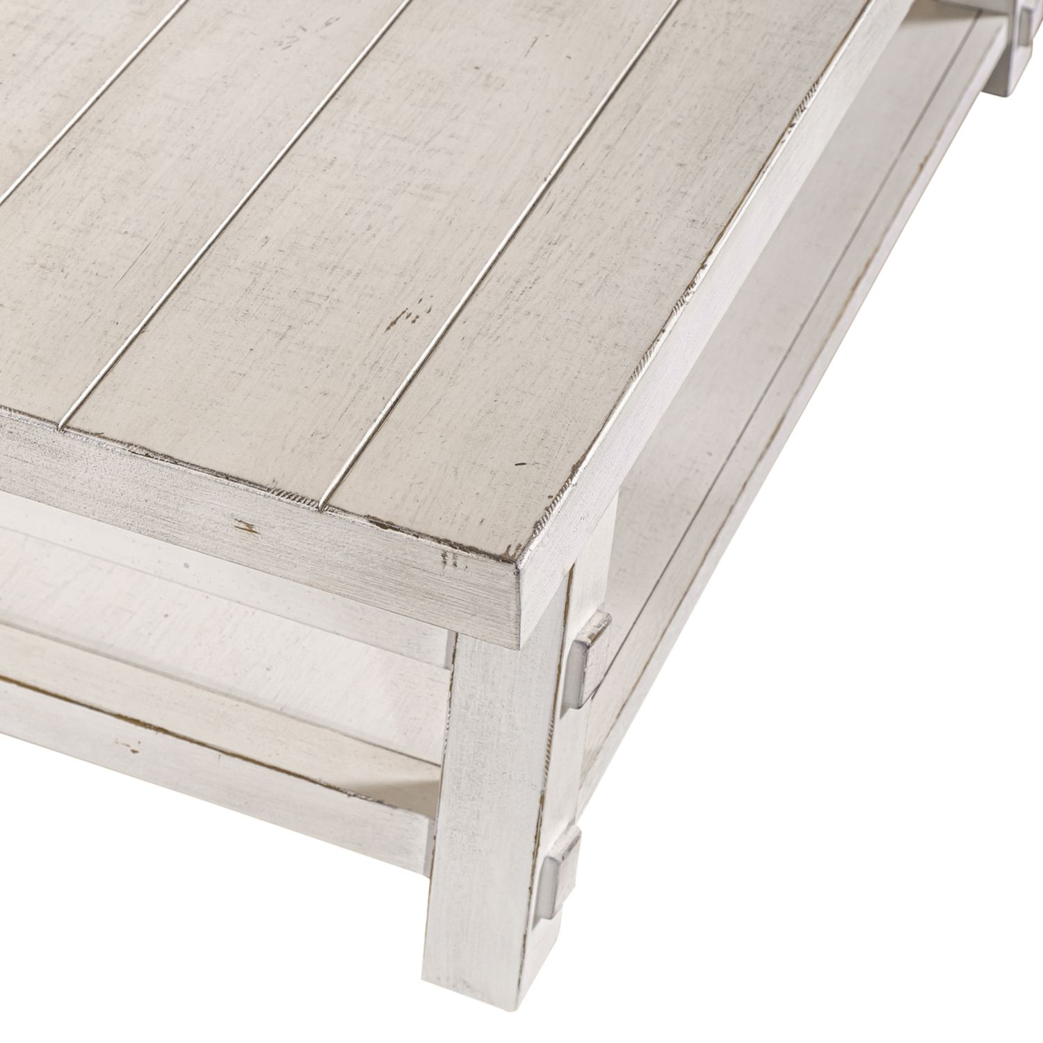 Modern Farmhouse Splay Leg Coffee Table Set | Distressed White