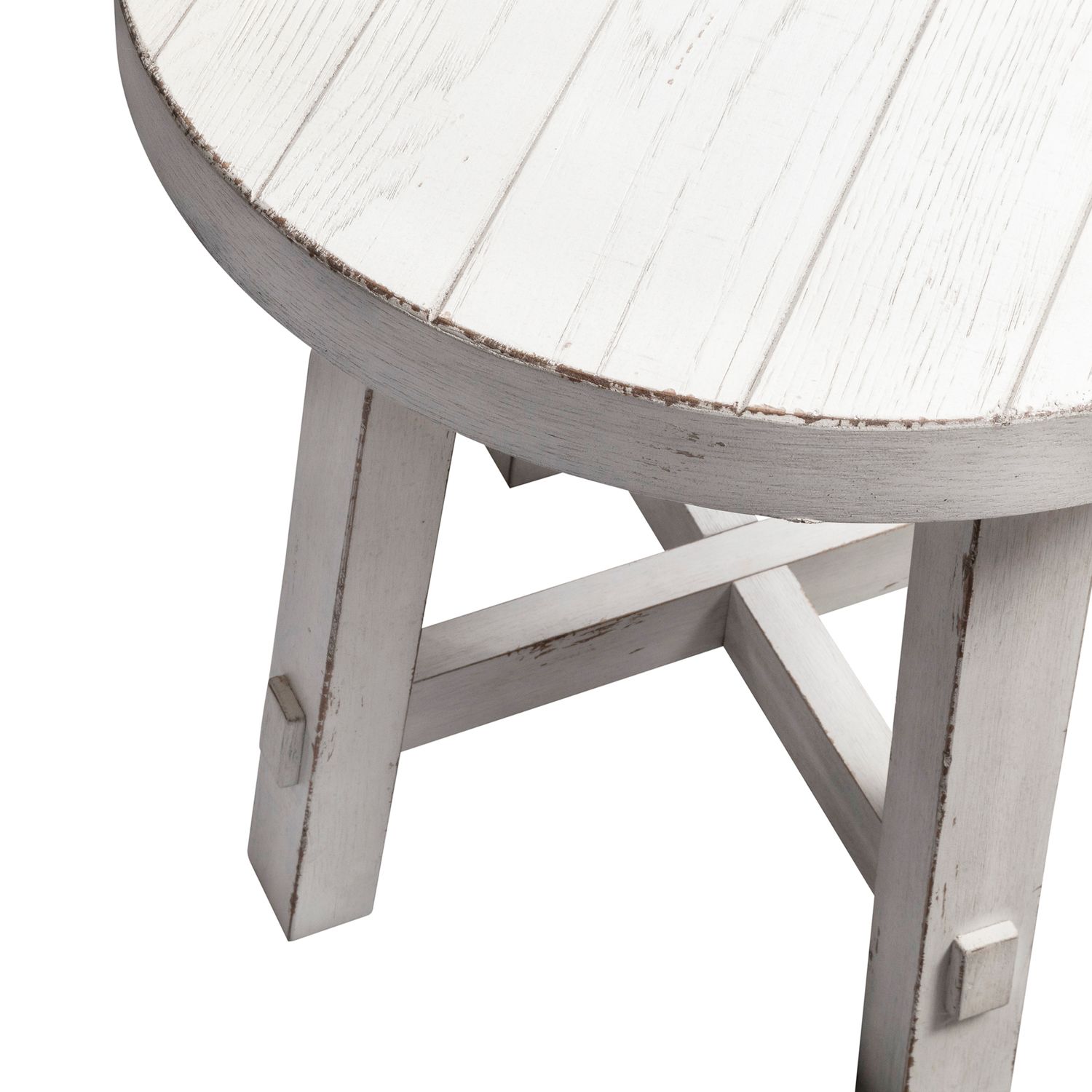Modern Farmhouse Round Wood Splay Leg End Table