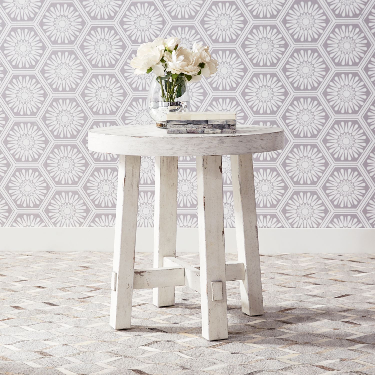 Modern Farmhouse Round Splay Leg Coffee Table Set