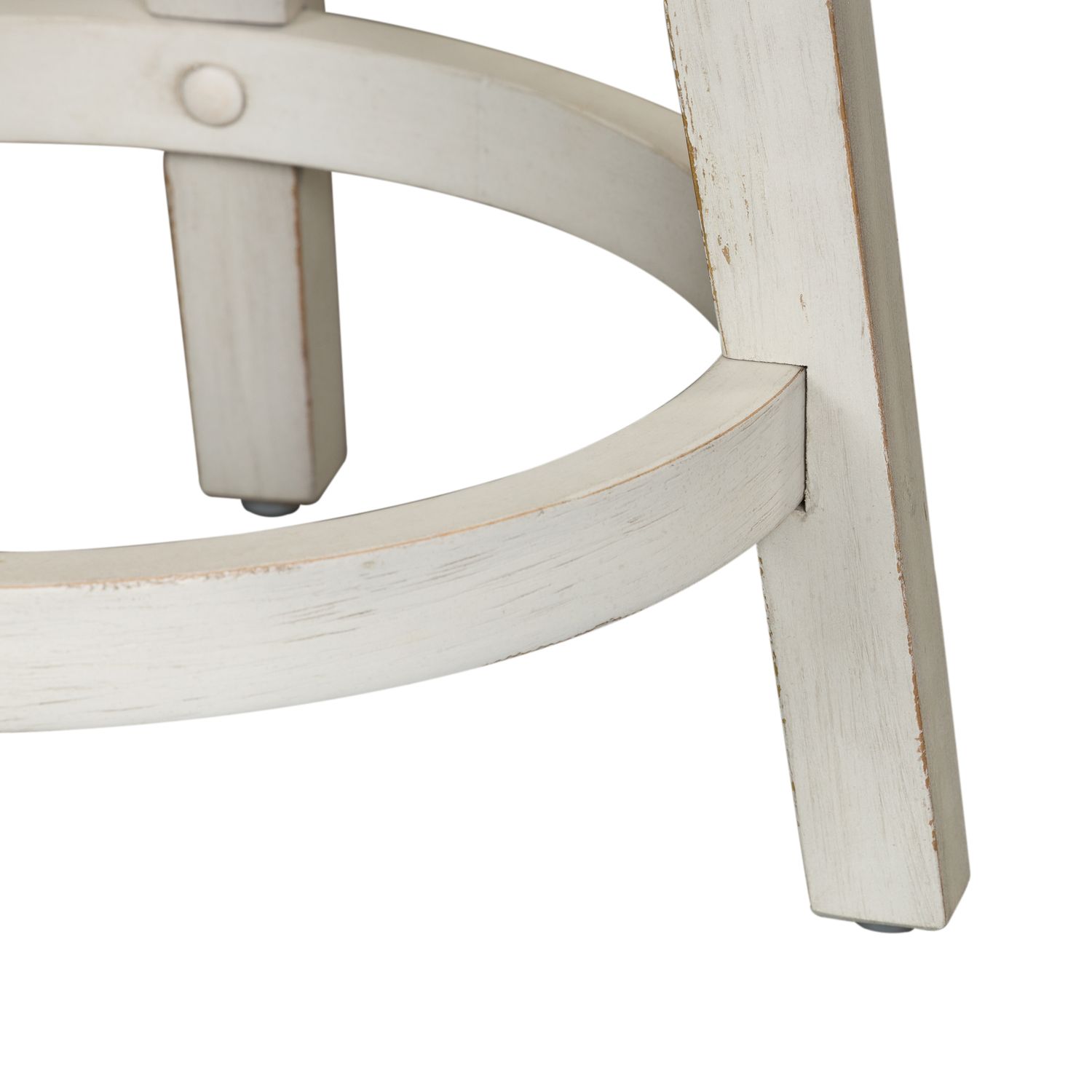 Modern Farmhouse Fabric/Wood Console Swivel Stool