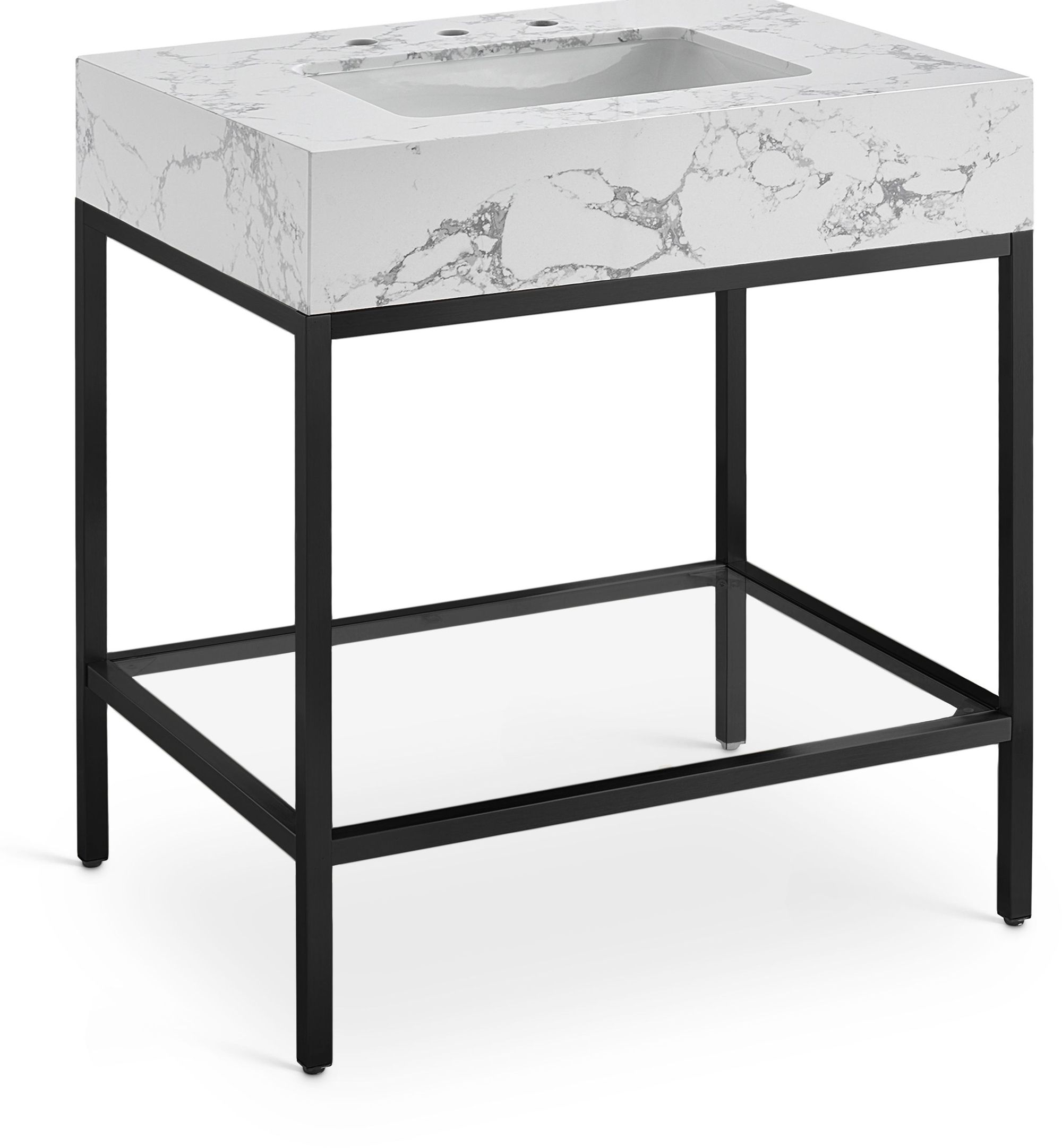 Marmo 30" Marble Single Bathroom Vanity with Ceramic Sink