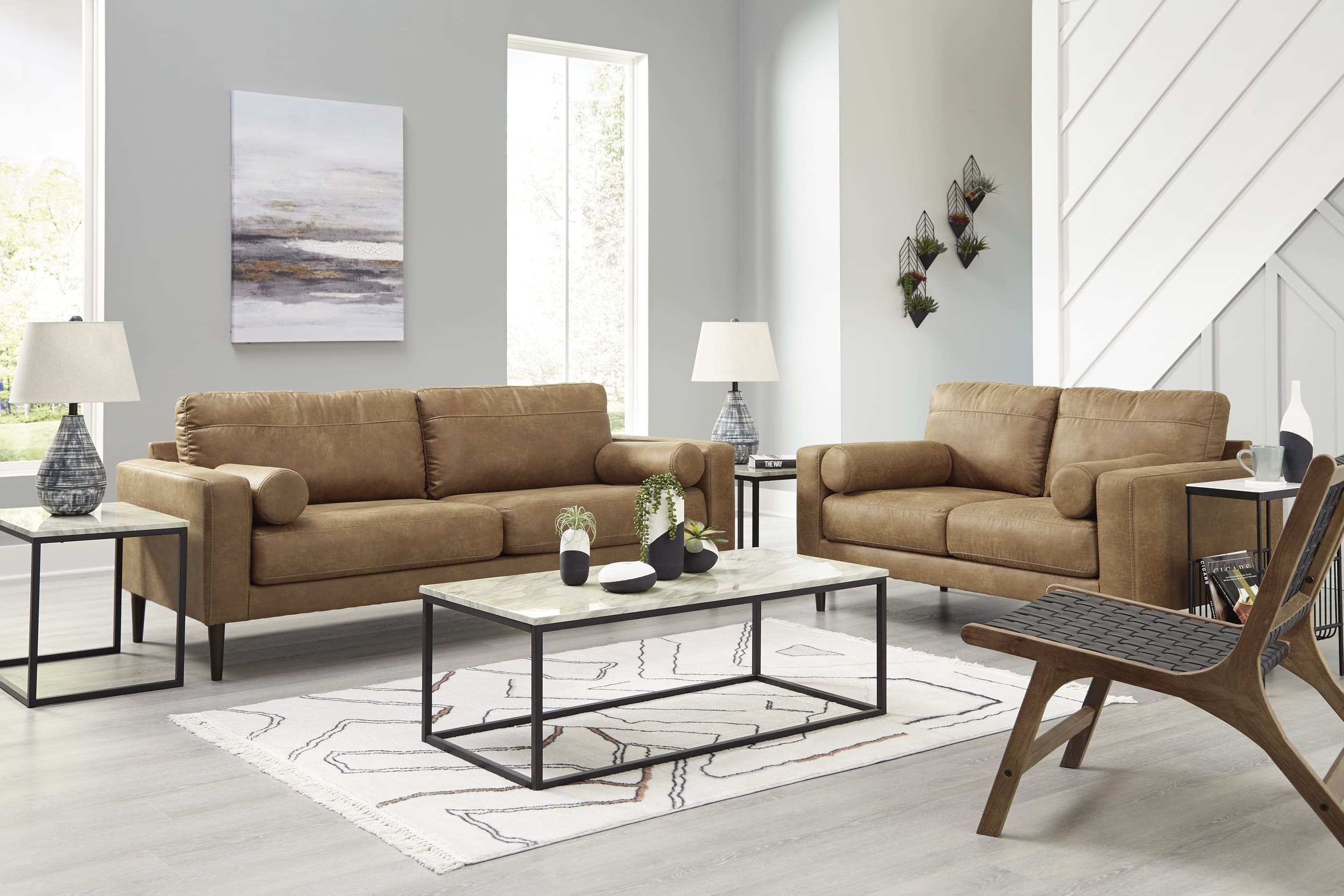 Ashley Telora Sofa, Loveseat And Ceter Table