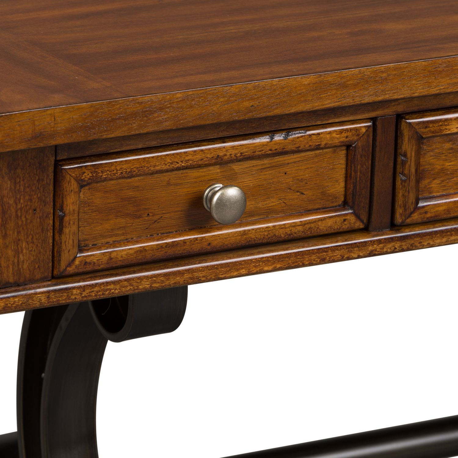 Arlington House Rectangular Wood/Metal Writing Desk w/3 Drawers