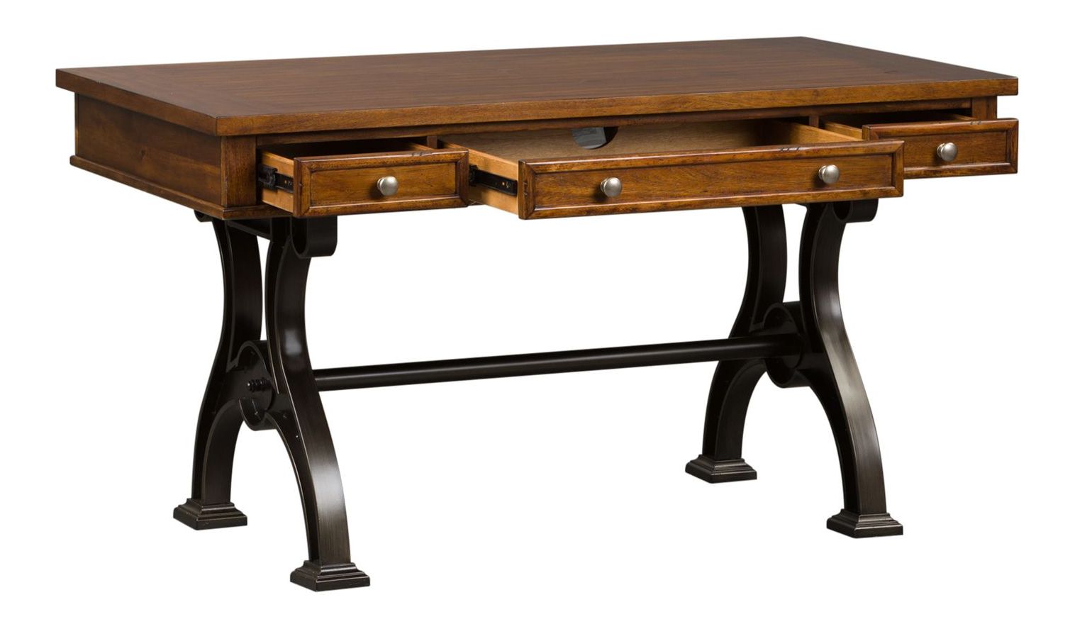 Arlington House Rectangular Wood/Metal Writing Desk w/3 Drawers