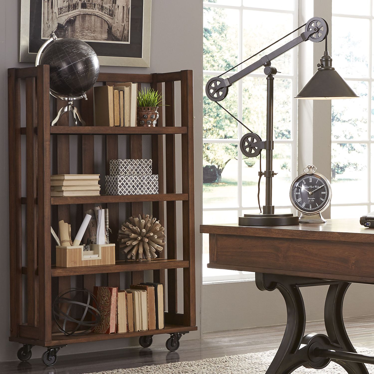 Arlington House Industrial Wood & Metal Writing Desk