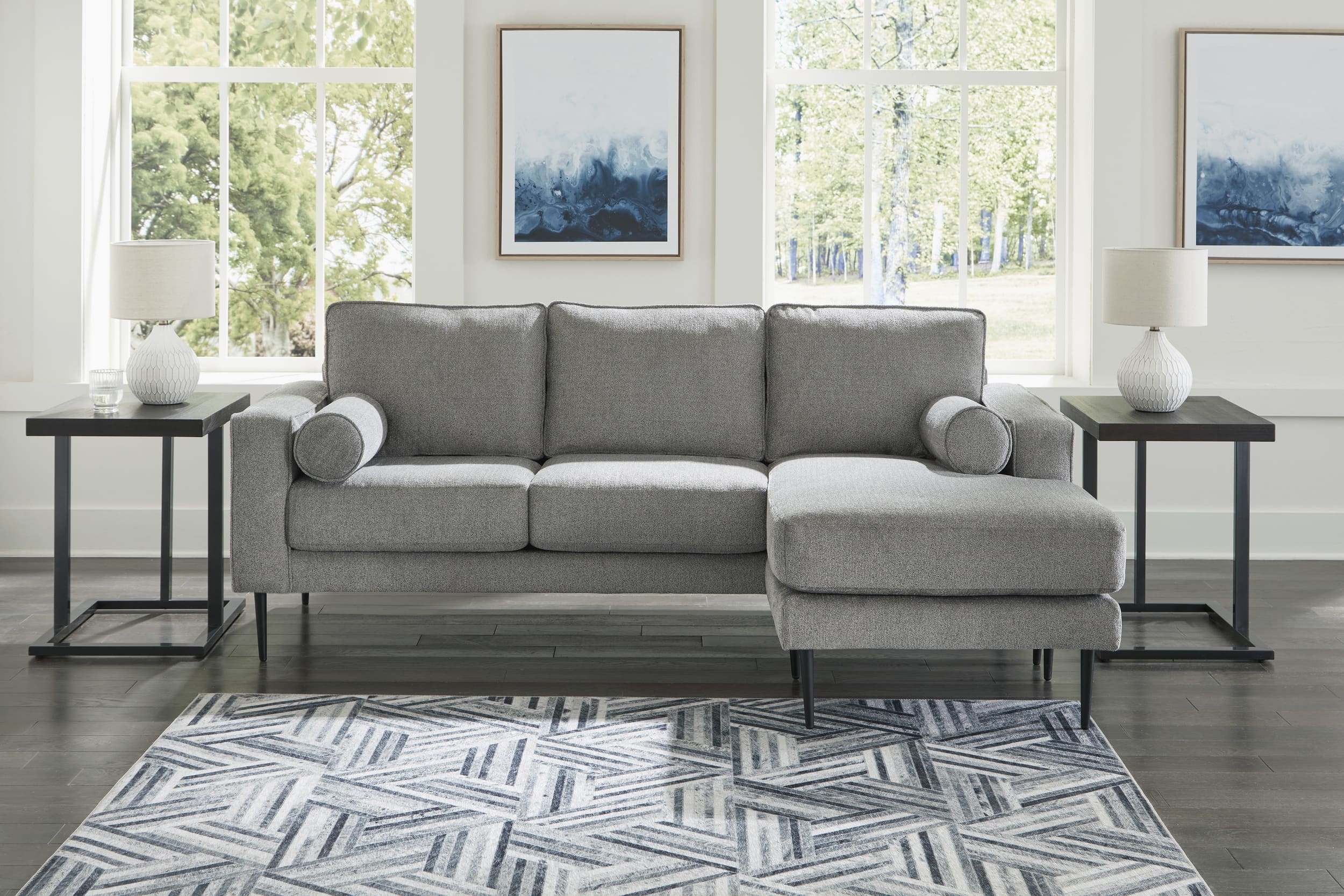 Hazela Polyester L-Shaped Sectional Sofa w/Right Arm Chaise Facing