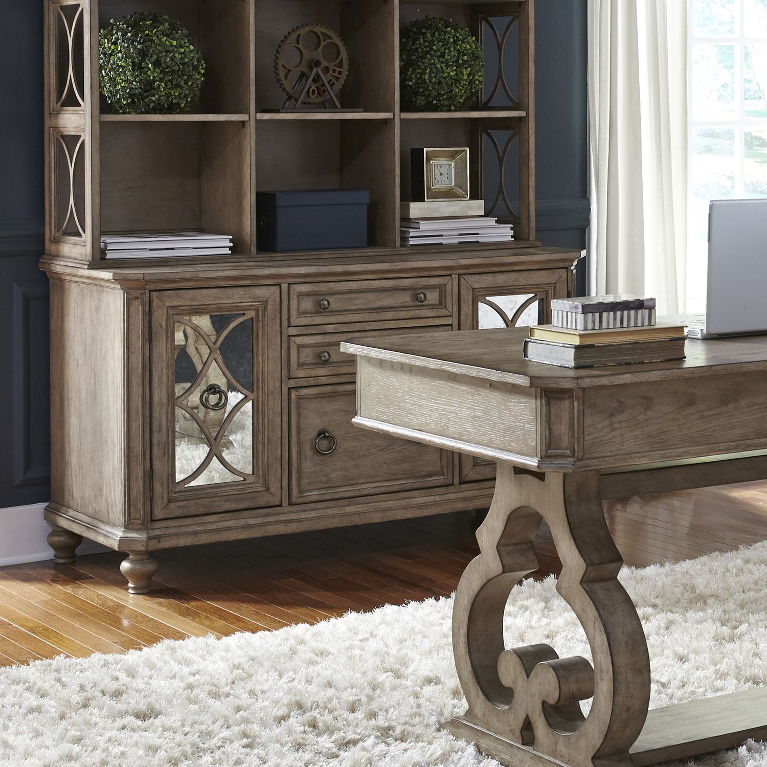 Simply Elegant Wood Writing Desk | Heathered Taupe