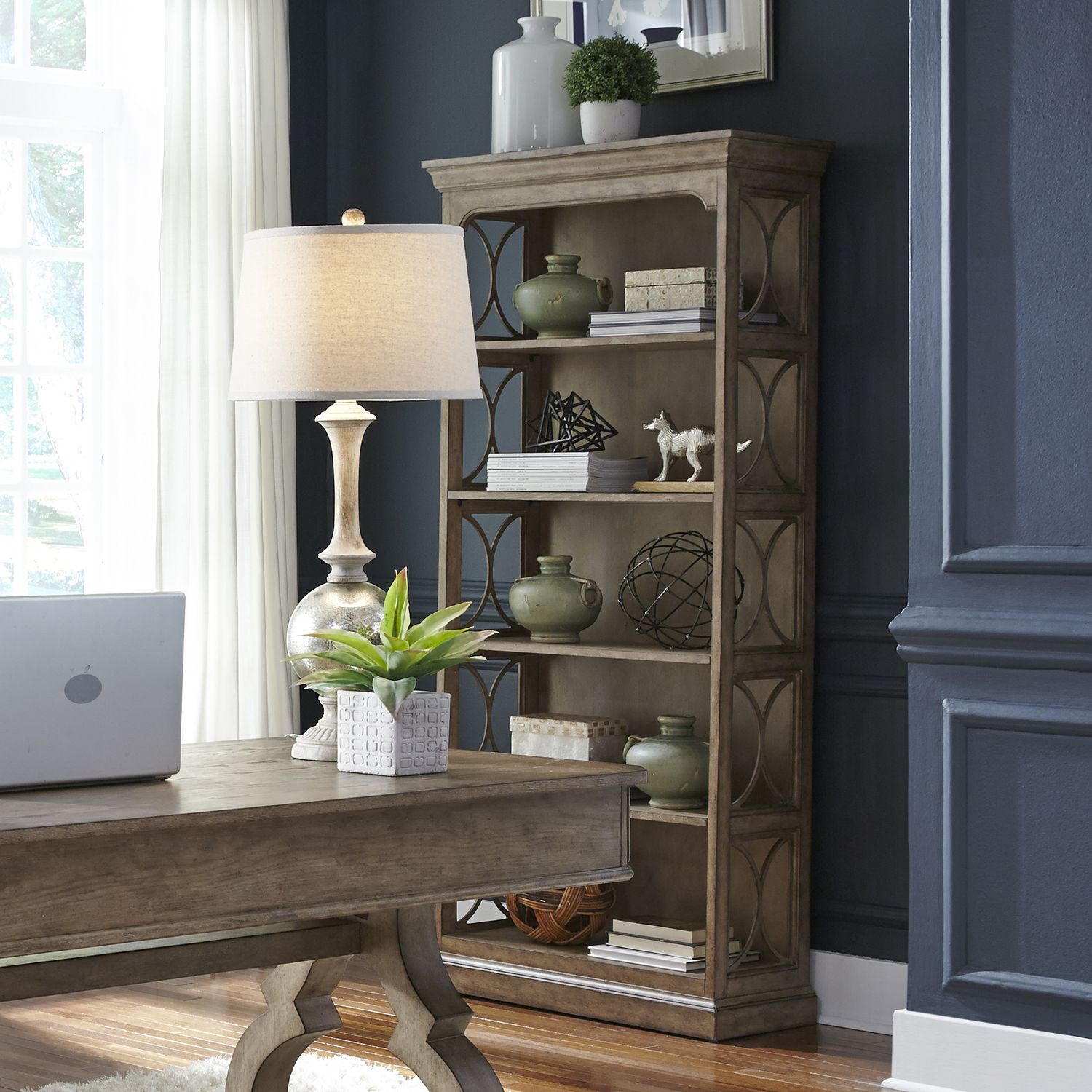 Simply Elegant Wood Writing Desk | Heathered Taupe