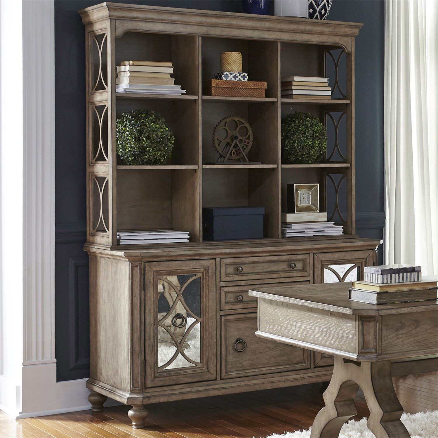 Simply Elegant Wood Writing Desk | Heathered Taupe