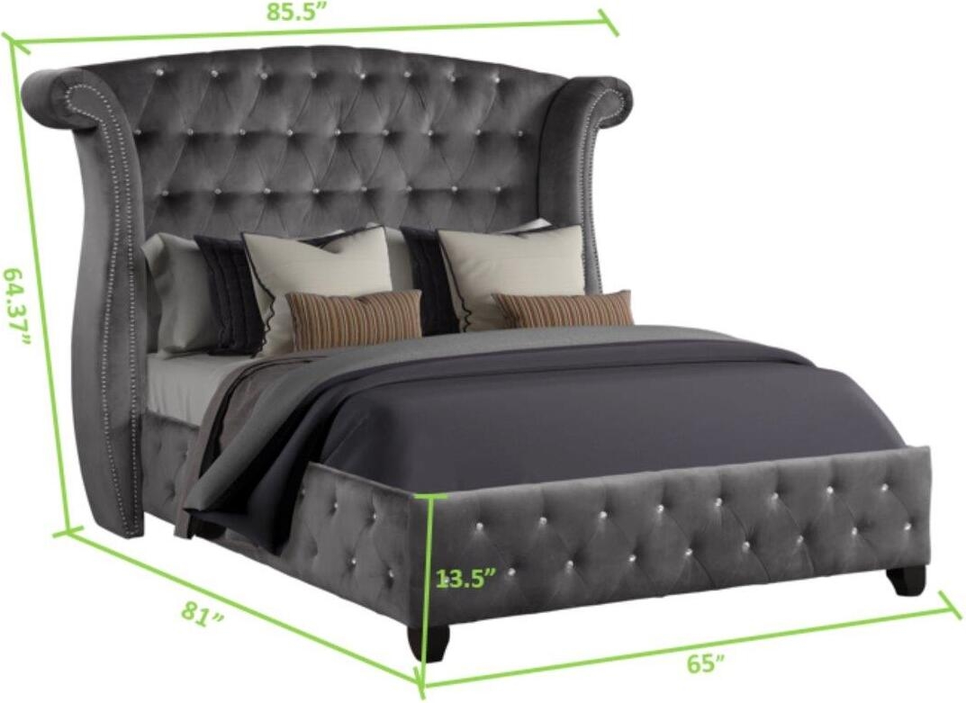 Sophia Fabric Upholstered Queen Size Bed