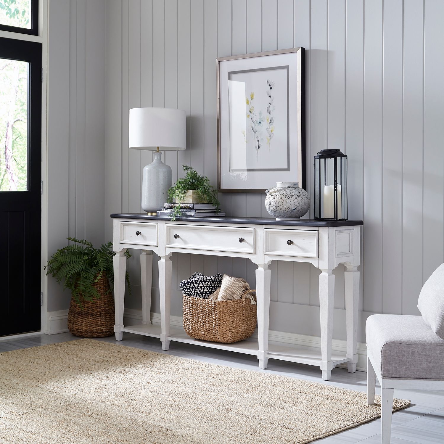 Allyson Park Rectangular Wood 72-Inch Hall Table w/3 Drawers