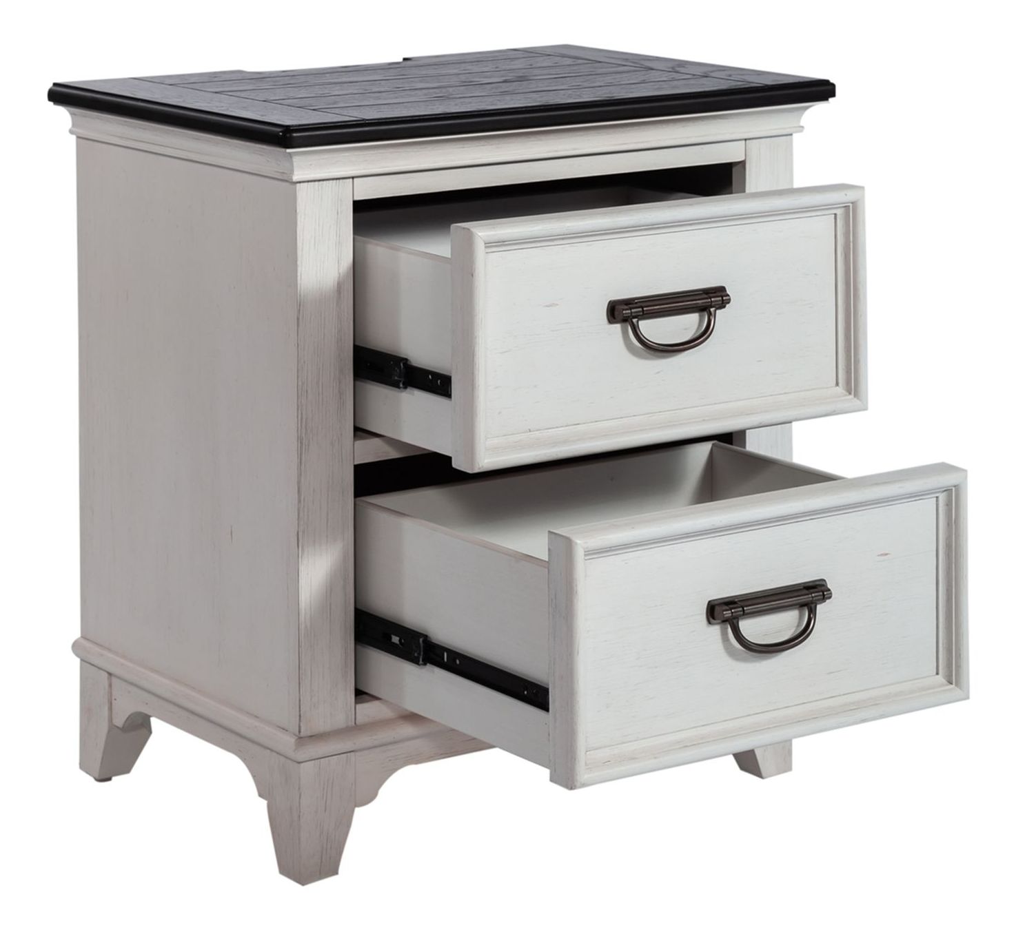 Allyson Park Wood Night Stand w/Charging Station & 2 Drawers