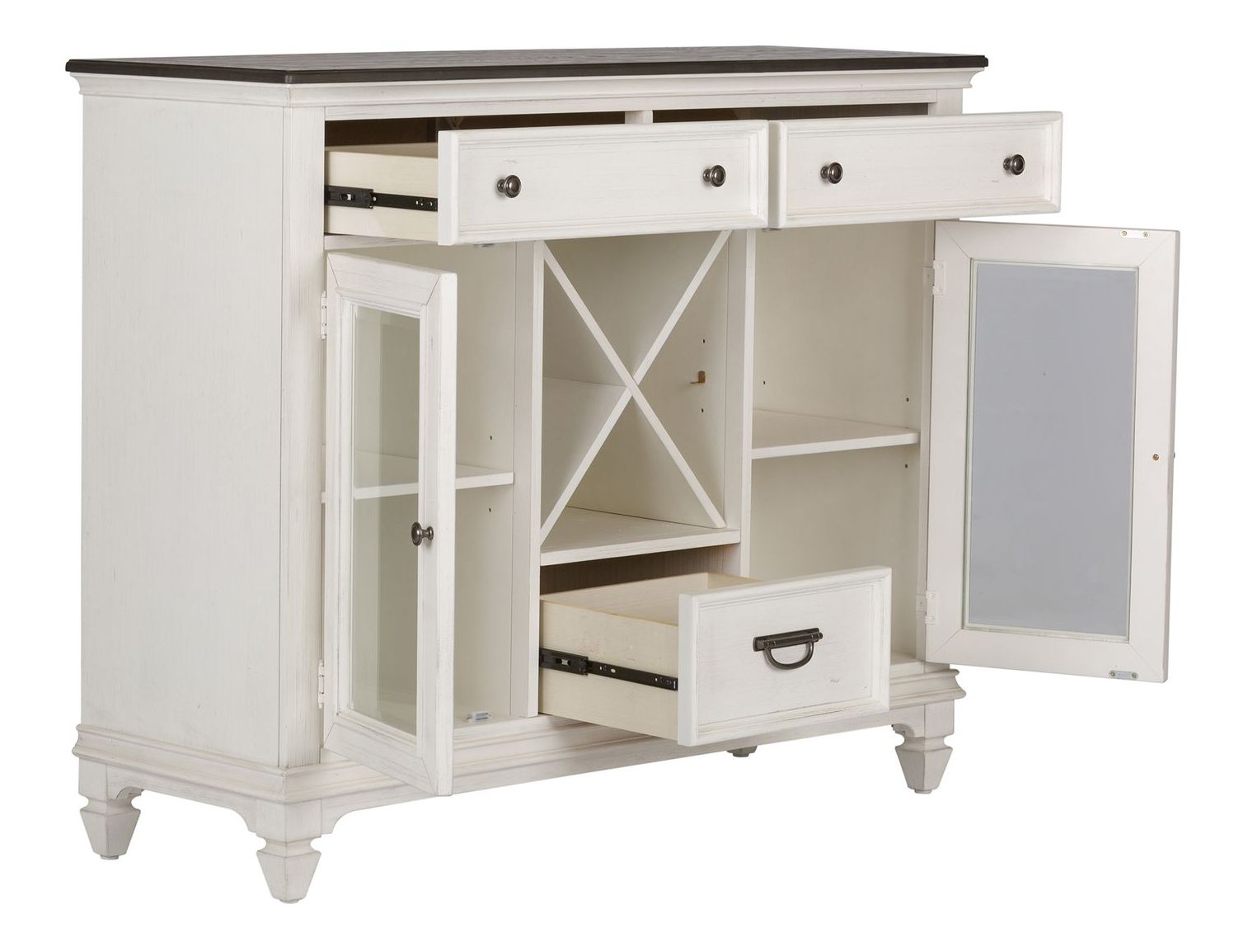 Allyson Park Wood Dining Set with 4 Drawers