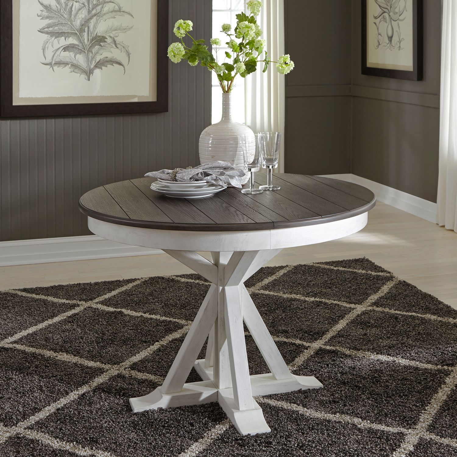 Allyson Park Extendable Oval Dining Set | Two-Toned