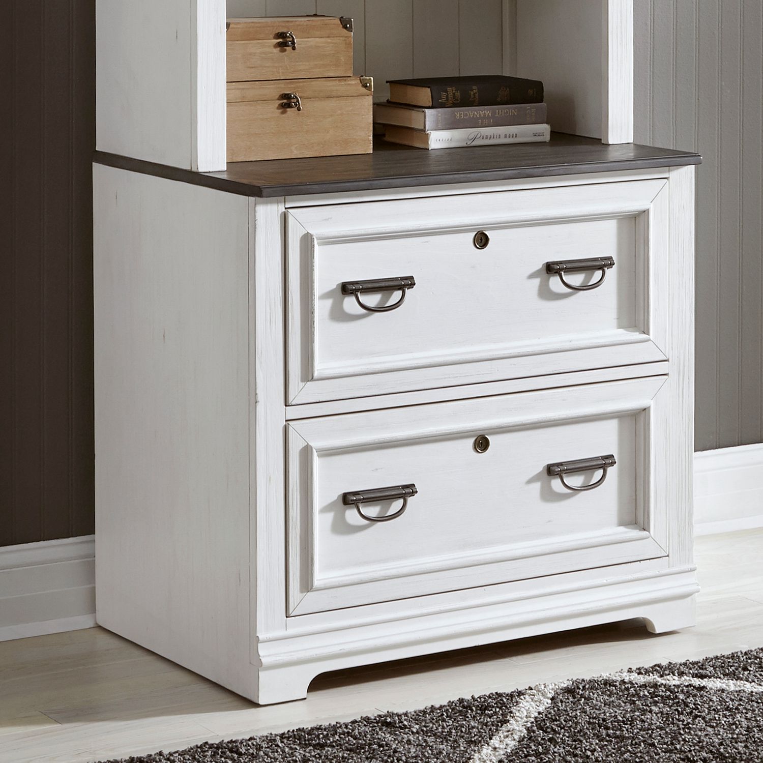 Allyson Park Wood Office Set | 7-Drawer Desk & Hutch