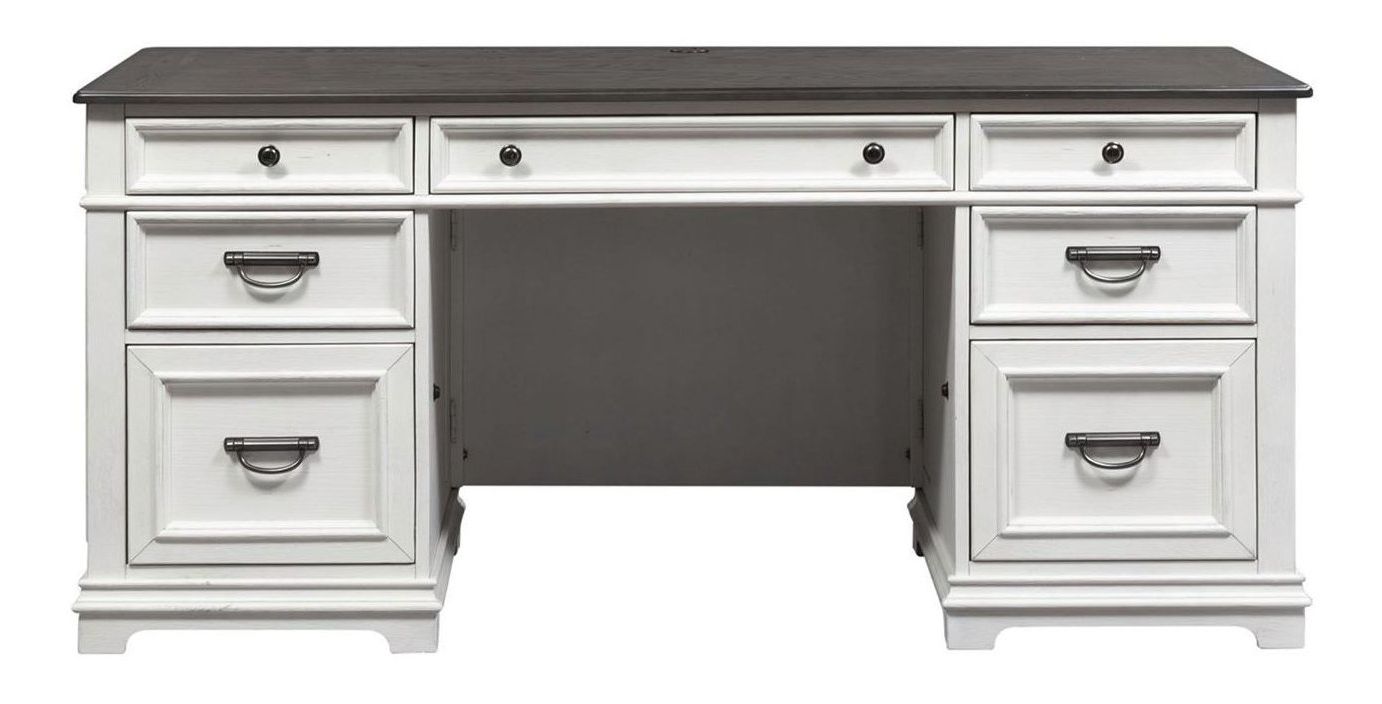 Allyson Park Wood Office Set | 7-Drawer Desk & Hutch