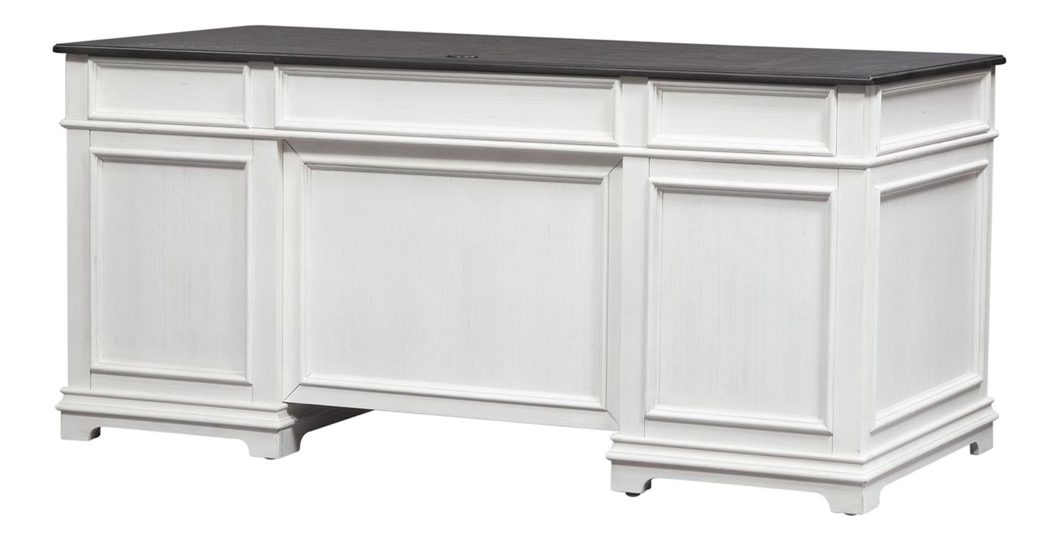 Allyson Park Wood Office Set | 7-Drawer Desk & Hutch