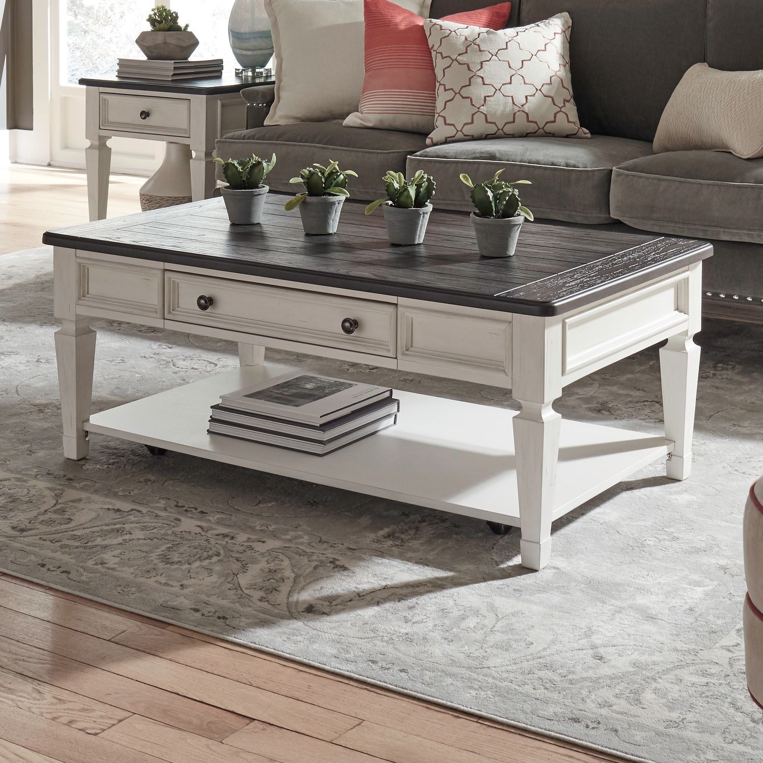 Allyson Park Rectangular Wood Cocktail Table w/Drawer