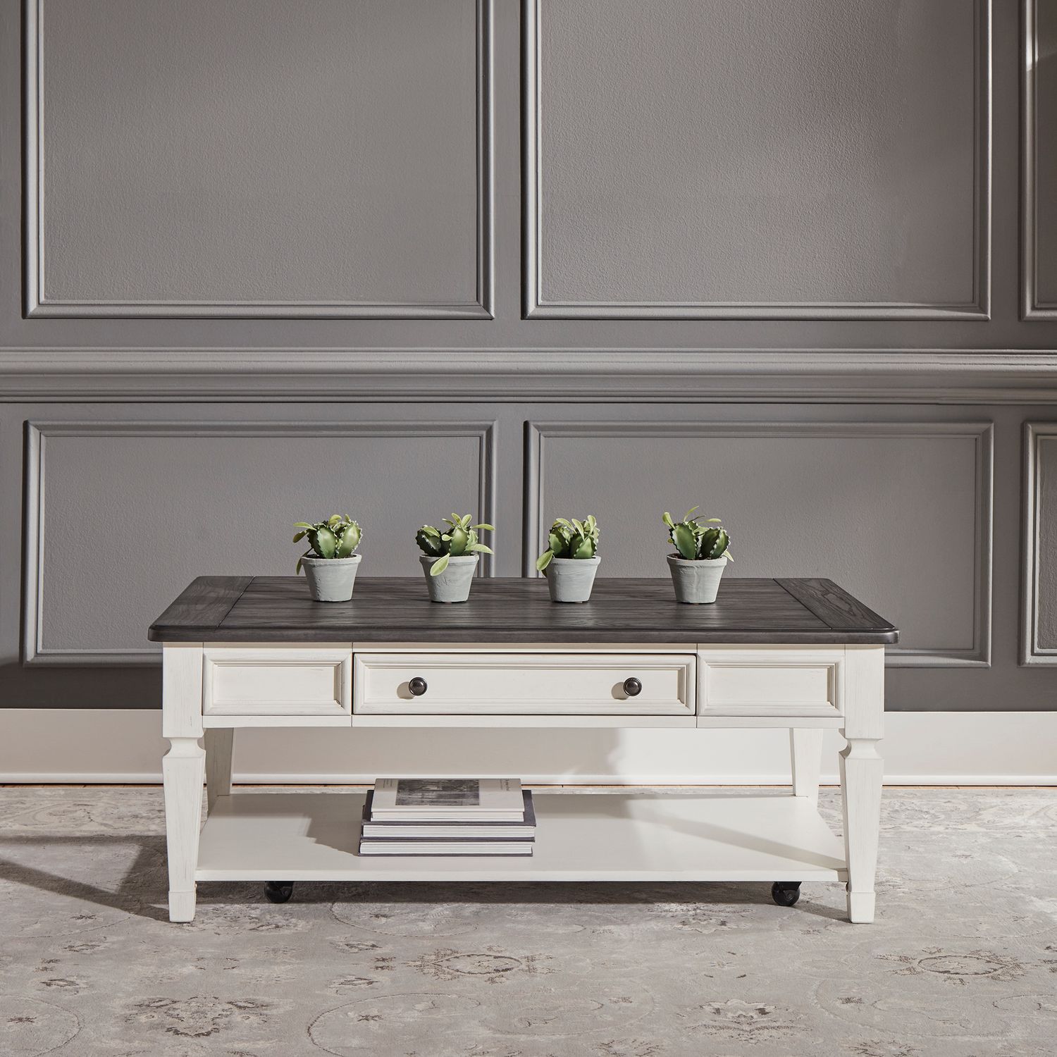 Allyson Park Rectangular Wood Cocktail Table w/Drawer