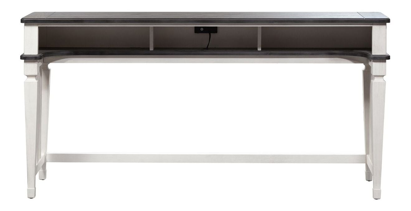 Allyson Park Rectangular Wood Console Bar Table w/Charging Station