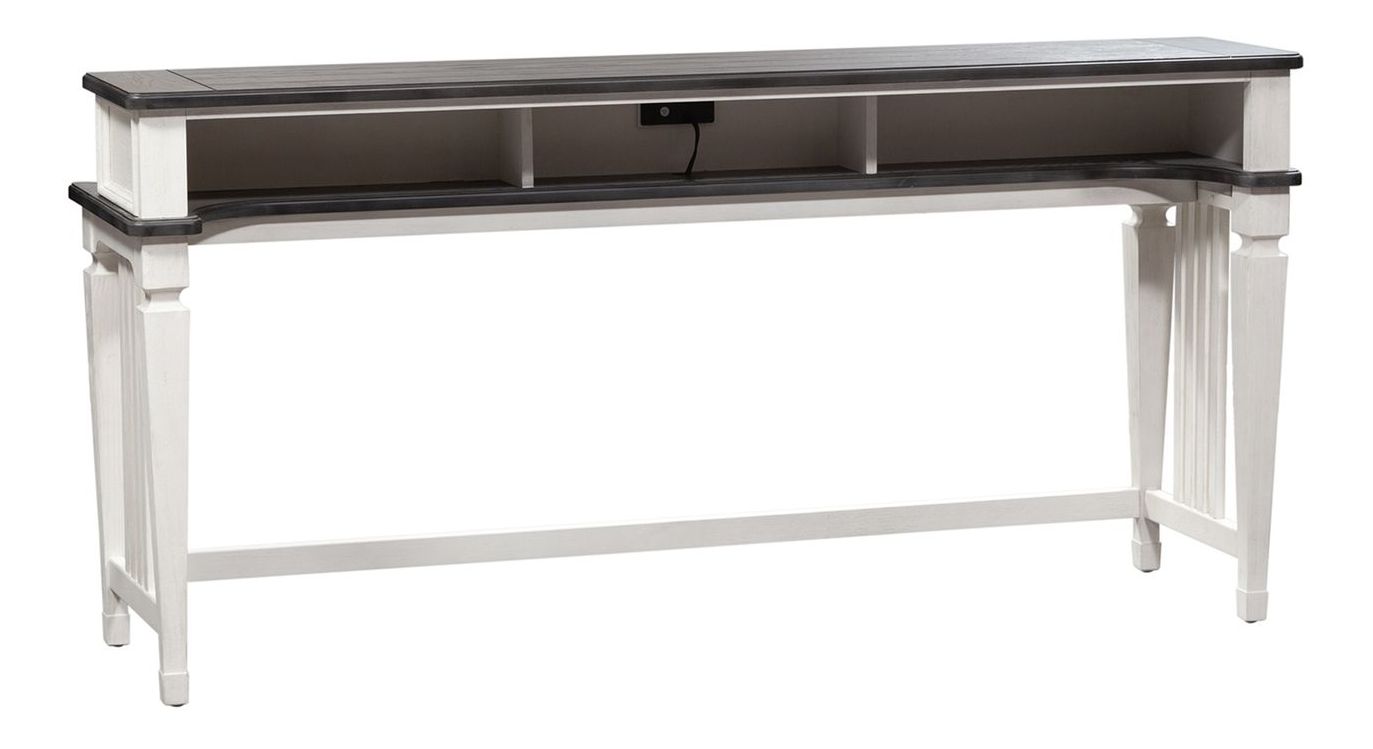 Allyson Park Rectangular Wood Console Bar Table w/Charging Station