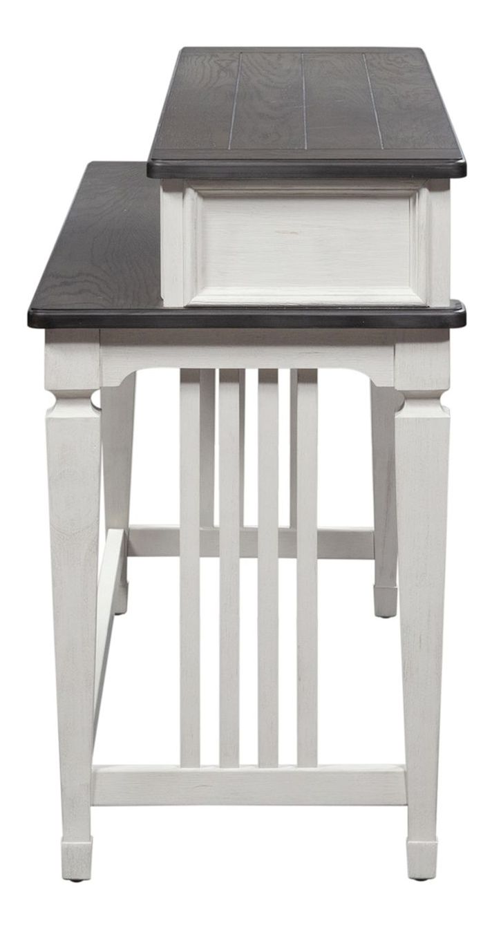 Allyson Park Rectangular Wood Console Bar Table w/Charging Station