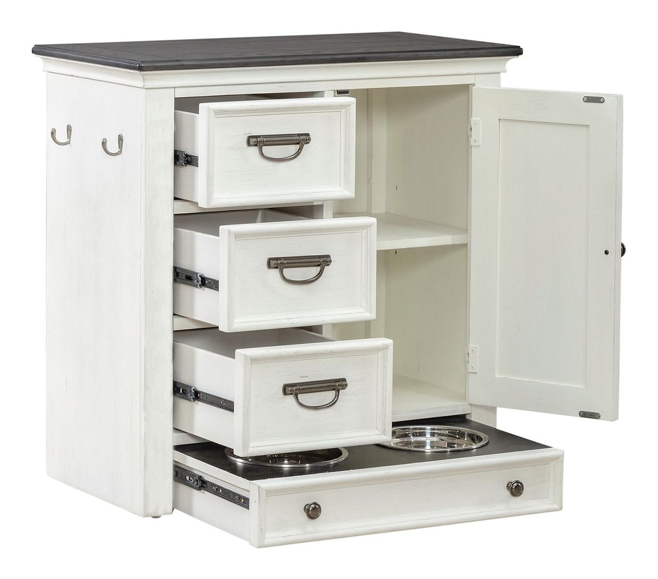 Allyson Park Wood Pet Feeder w/4 Drawers & Door