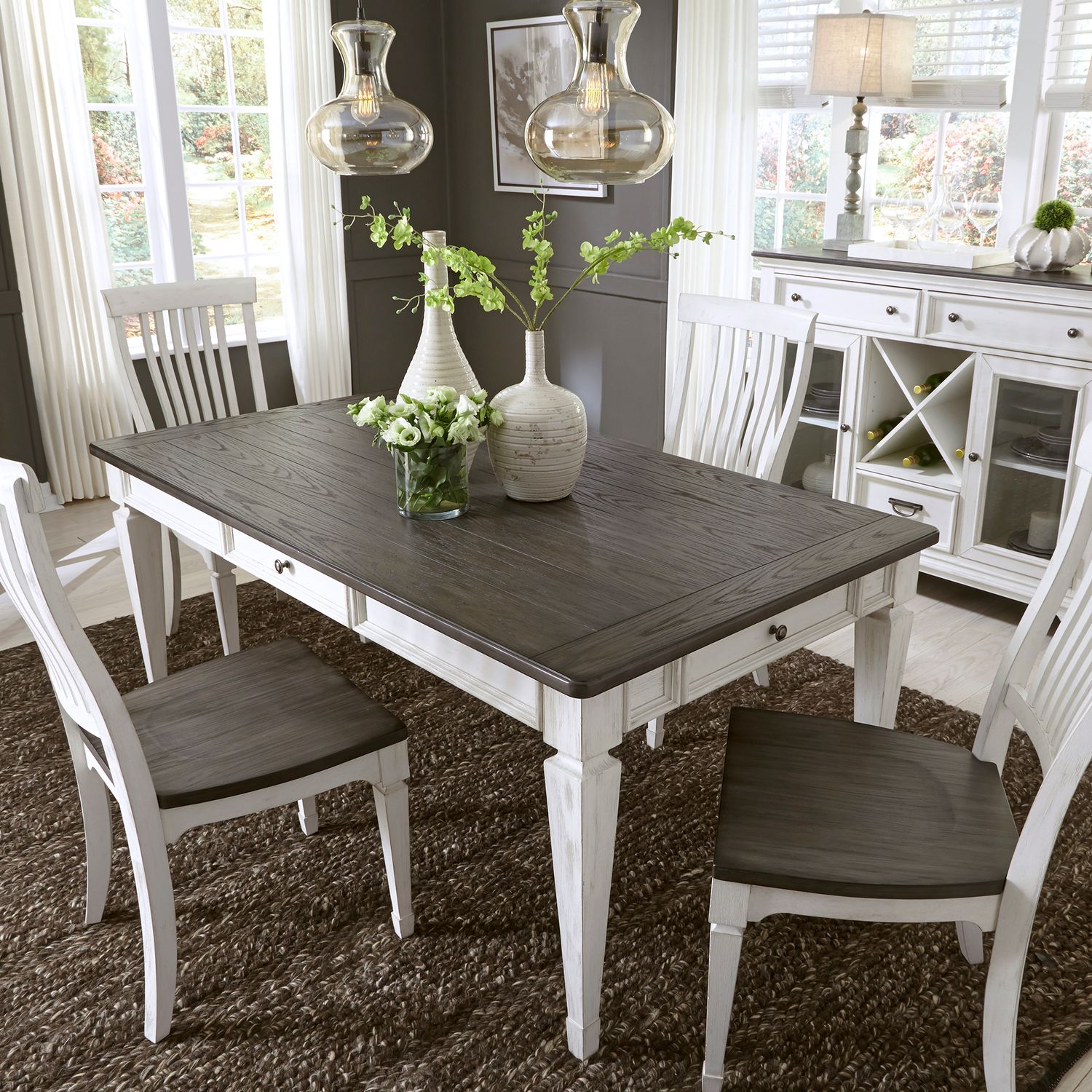 Allyson Park Rectangular Wood Dining Table w/4 Drawers