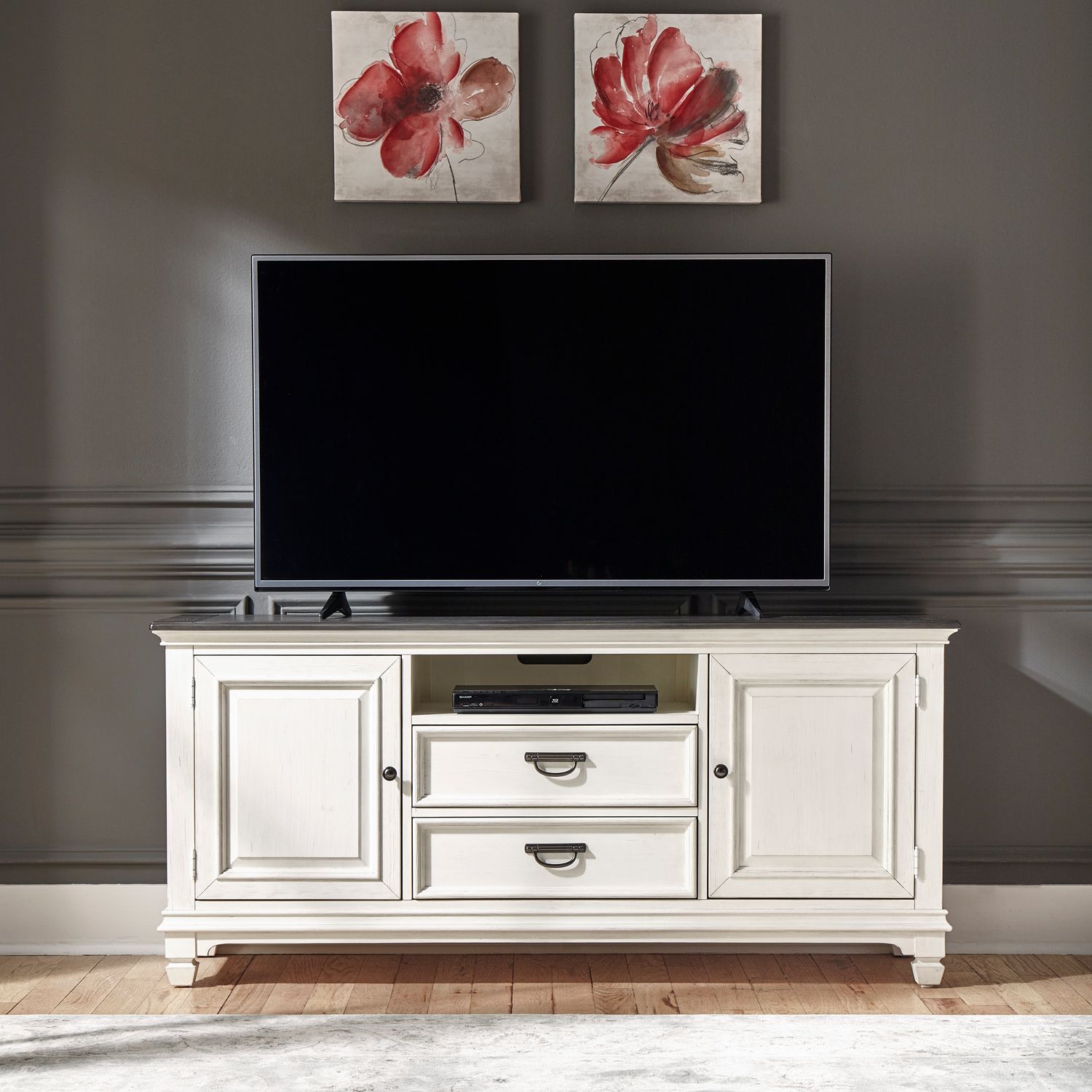 Allyson Park Wood 66-Inch TV Console w/2 Drawers & 2 Doors