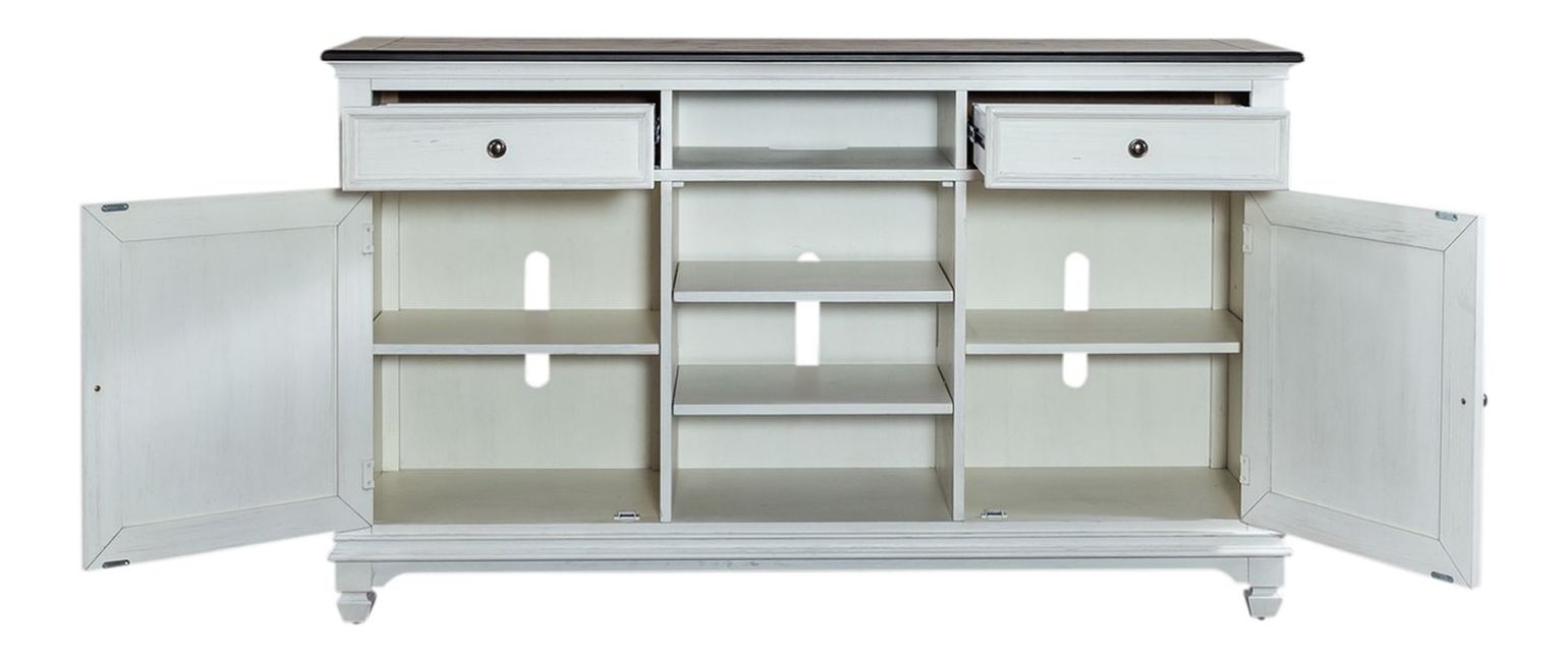 Allyson Park Wood 68-Inch Highboy TV Console w/2 Drawers & 2 Doors