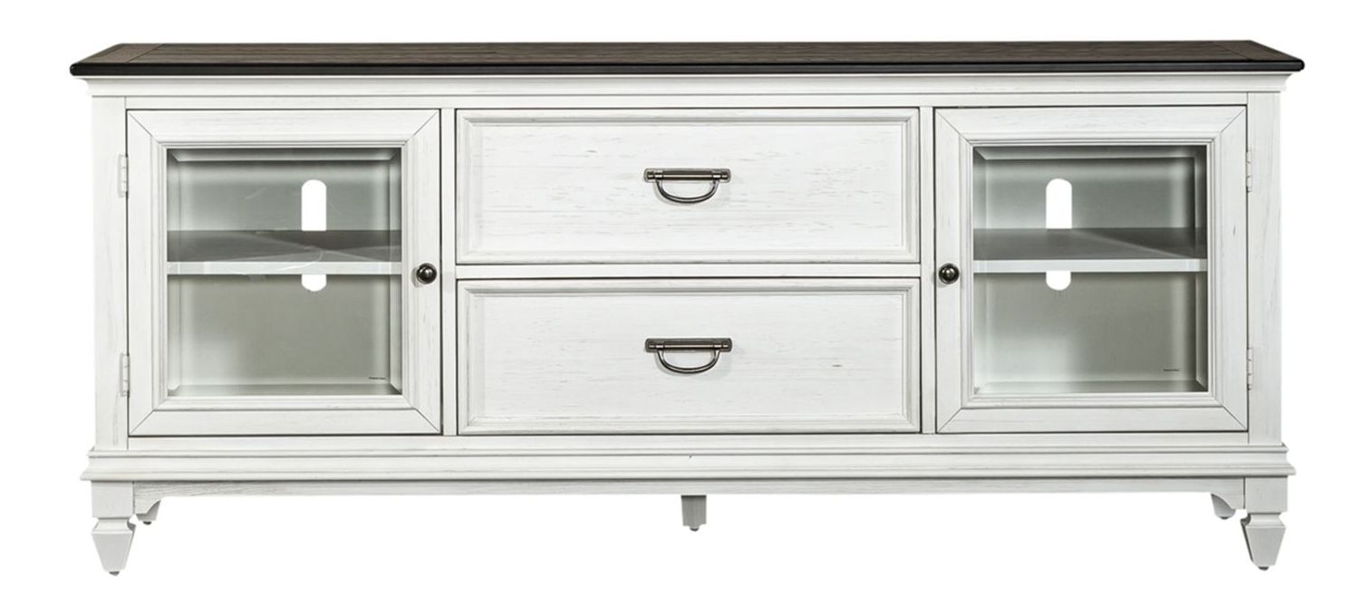 Allyson Park Wood/Glass Entertainment TV Stand w/2 Drawers & 2 Doors