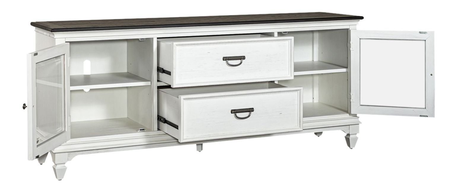 Allyson Park Wood/Glass Entertainment TV Stand w/2 Drawers & 2 Doors