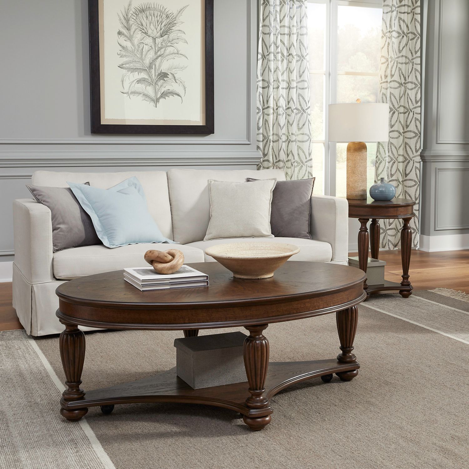 Allington Oval Wood End Table