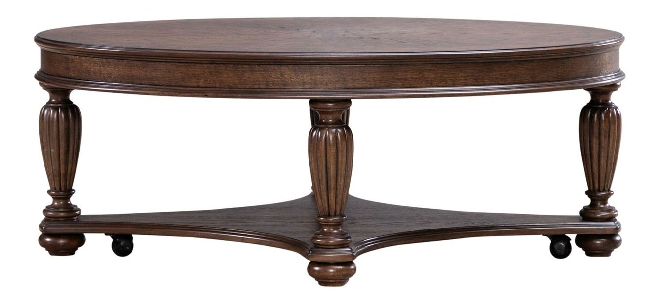 Allington Oval Wood Cocktail Table w/Casters