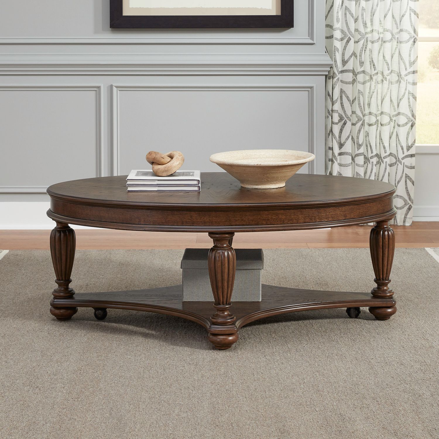 Allington Oval Wood Cocktail Table Set w/ End Tables