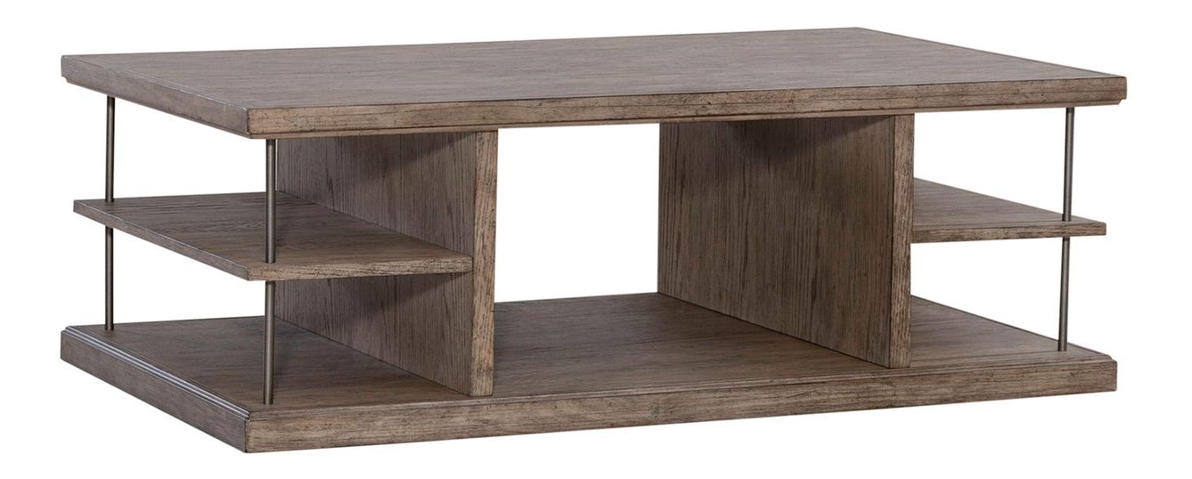 City Scape 3-Piece Wood Storage Coffee Table Set | Beige