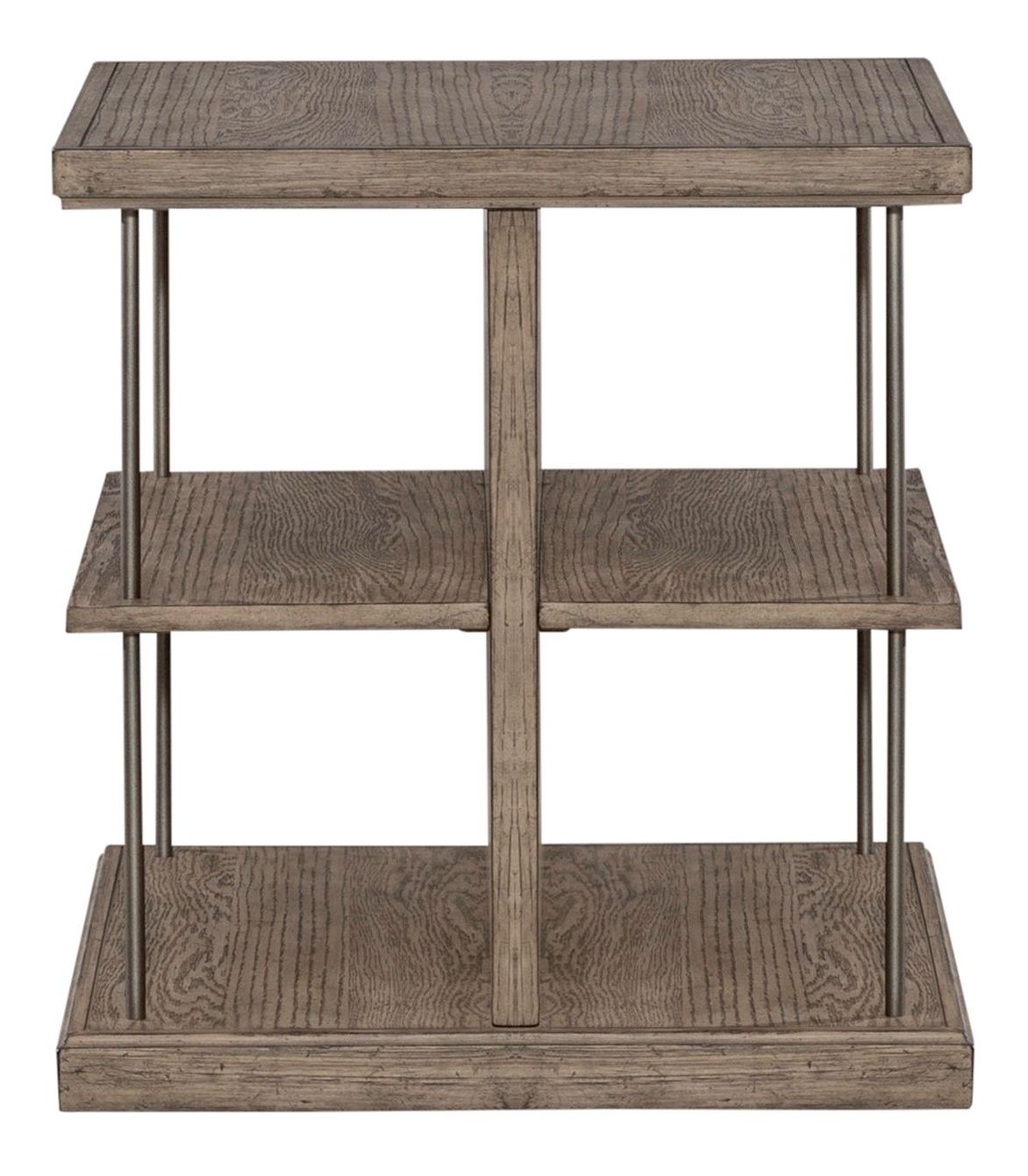 City Scape Rectangular Wood Storage End Table