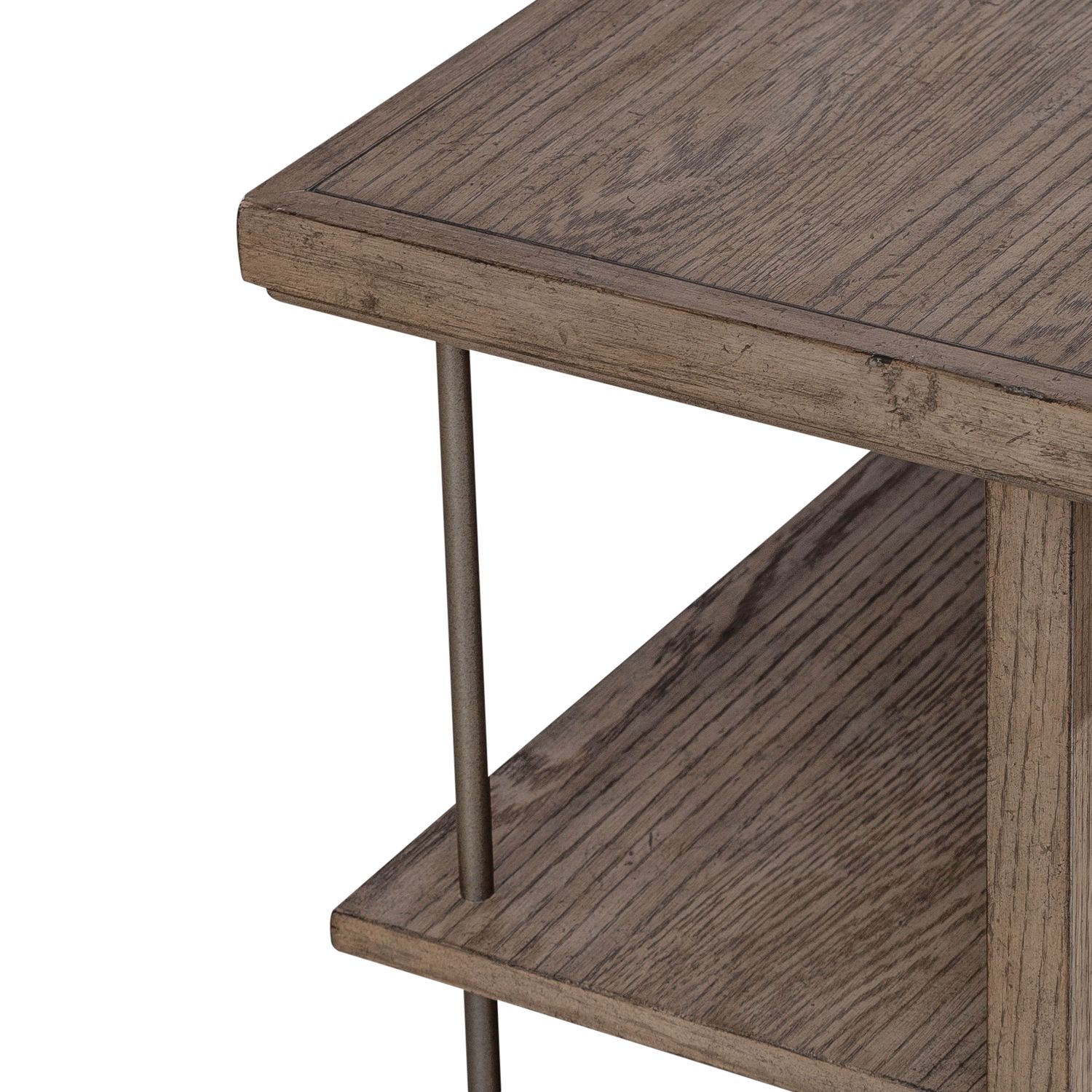 City Scape Rectangular Wood Storage End Table