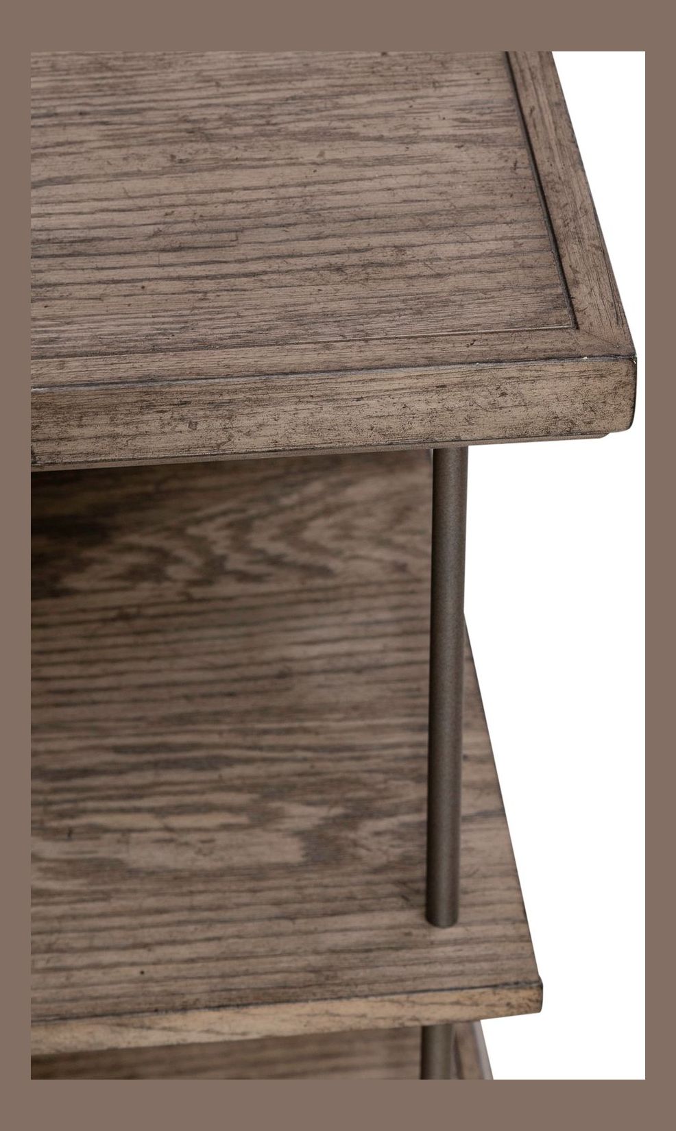 City Scape Rectangular Wood Storage Chair Side Table