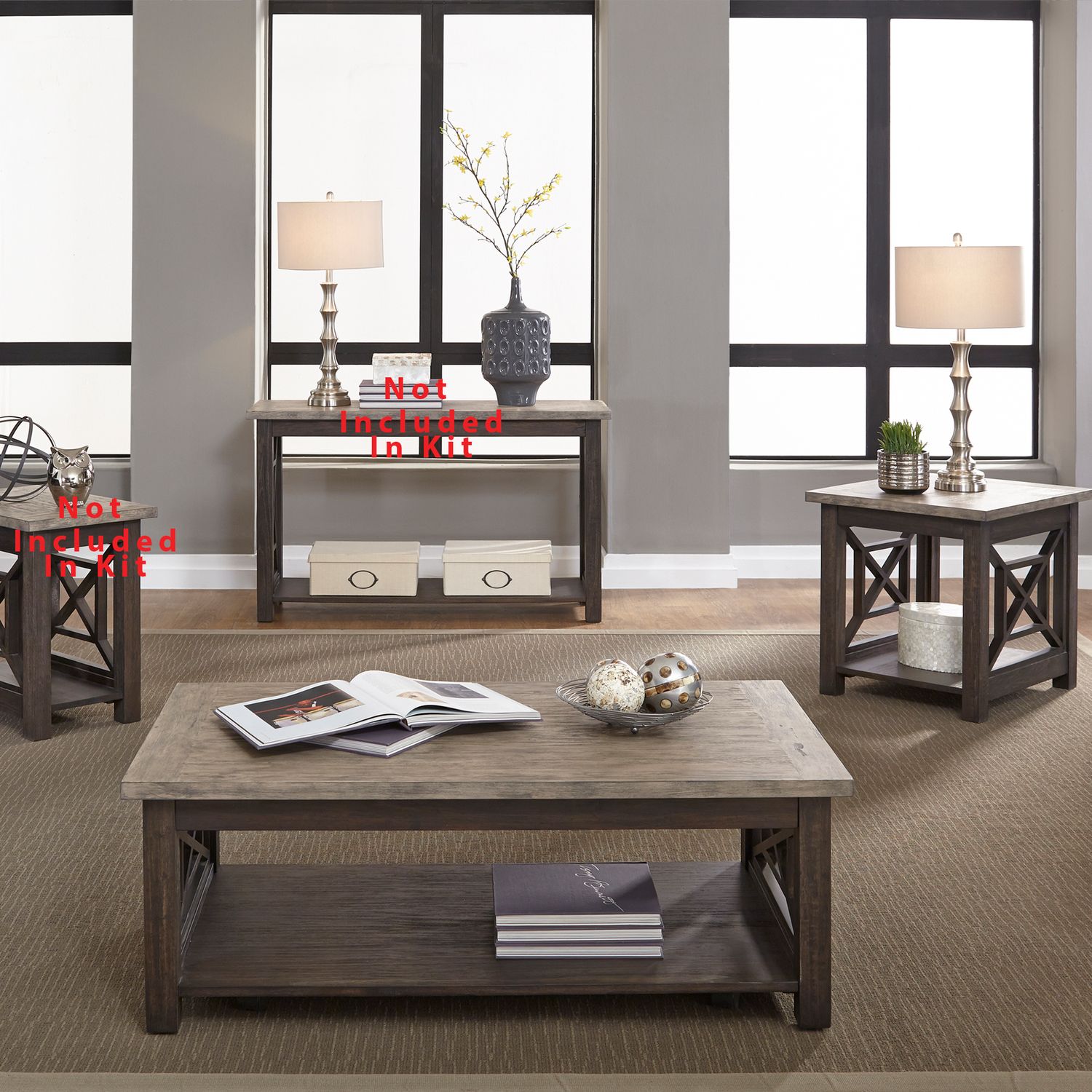 Heatherbrook Lift Top Coffee Table Set | Rustic Style