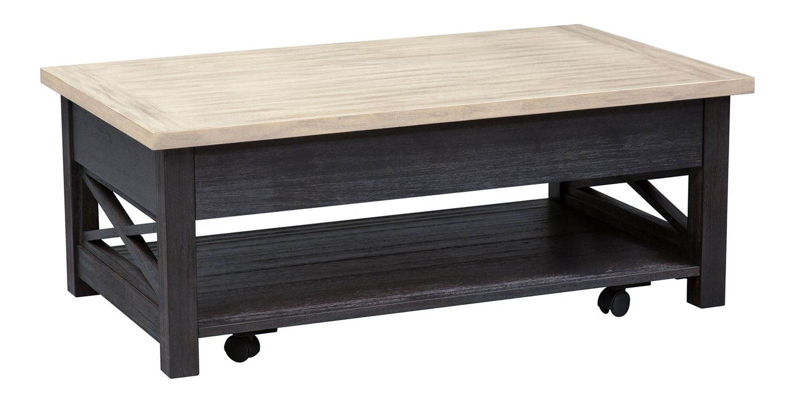 Heatherbrook Rectangular Wood Lift Top Cocktail Table w/Casters