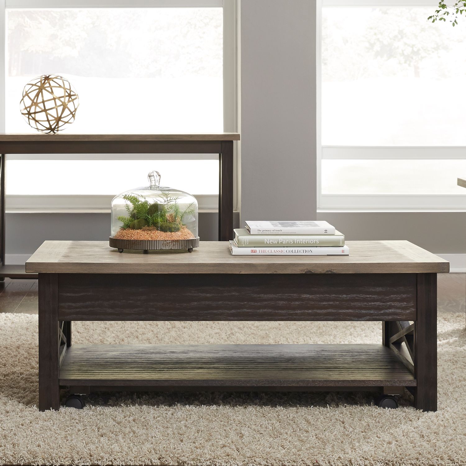 Heatherbrook Lift Top Coffee Table Set | Rustic Style