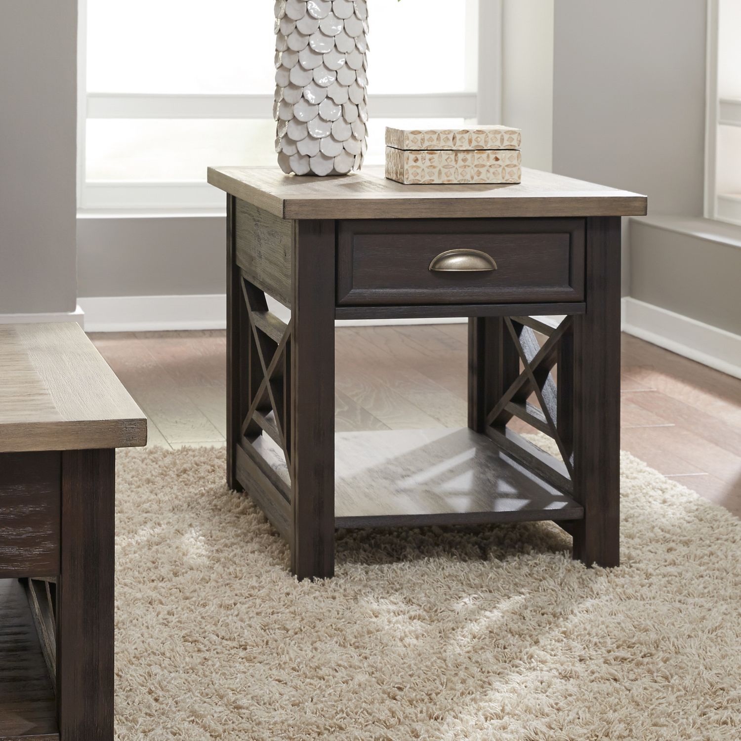 Heatherbrook Lift Top Coffee Table Set | Rustic Style