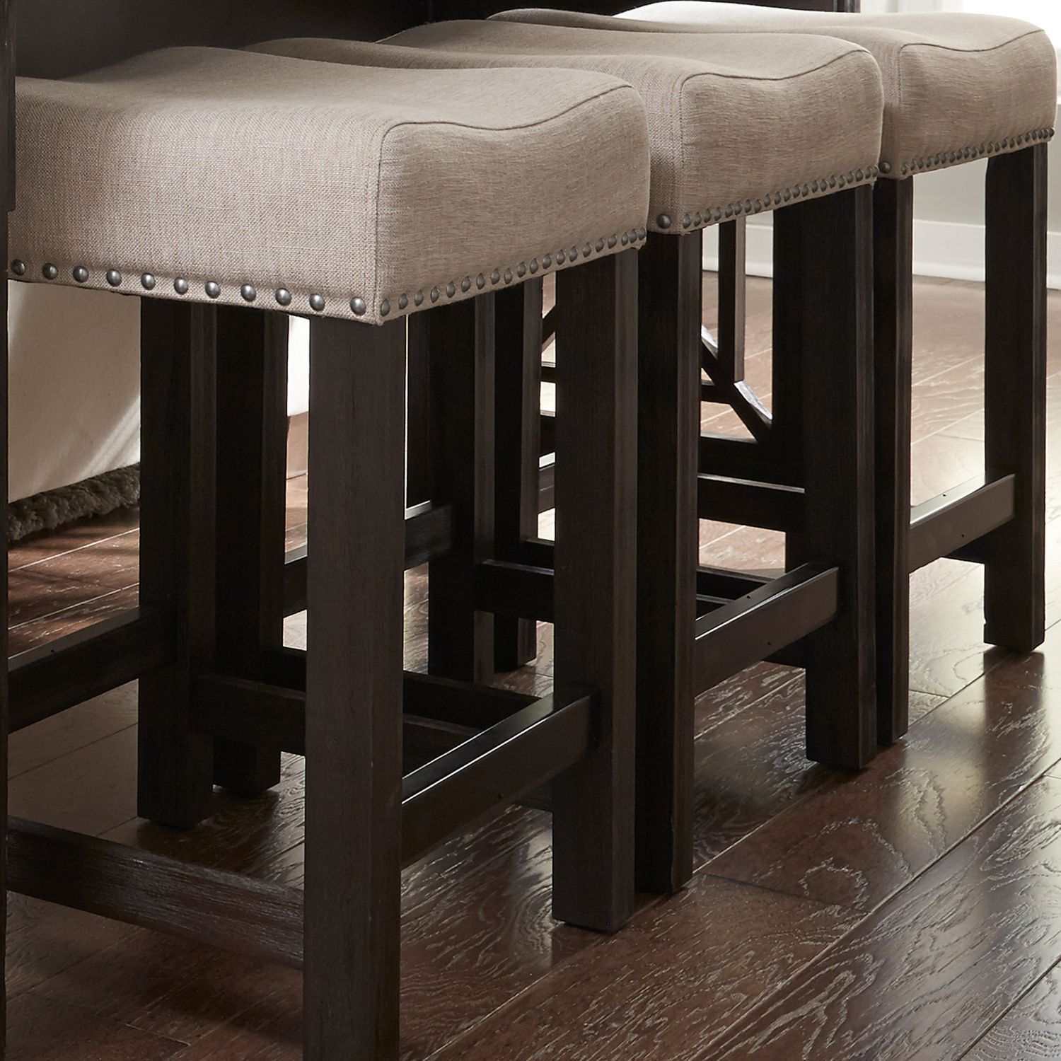 Heatherbrook Console Bar Table with 3 Stools | Rustic Style
