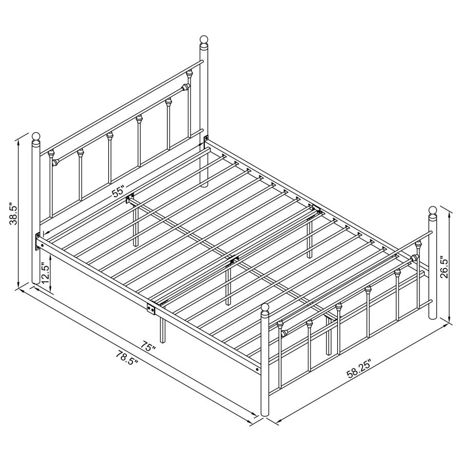 Canon Metal Slatted Headboard Platform Bed, Full Size