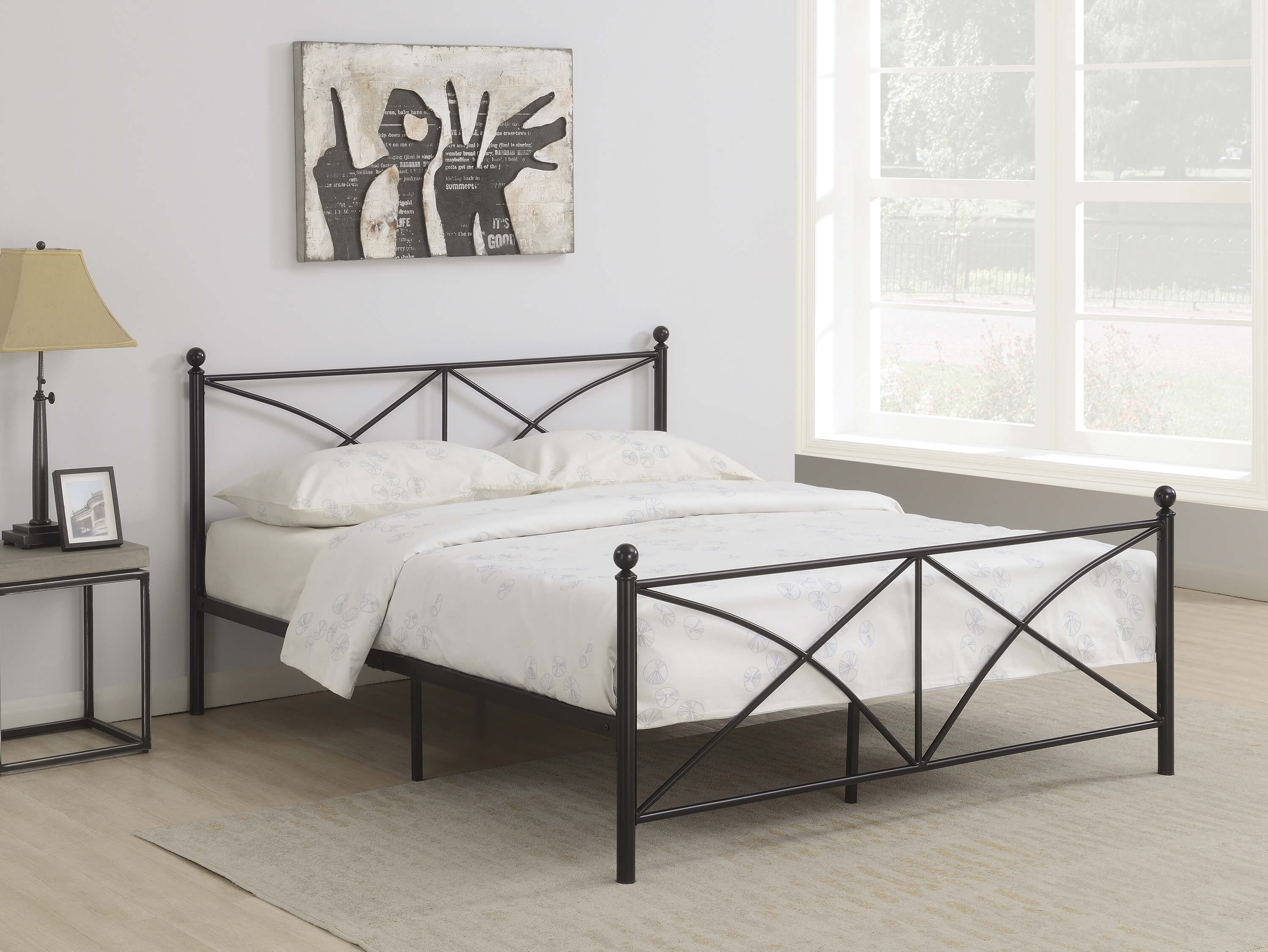 Hart Metal Platform Bed, Queen Size
