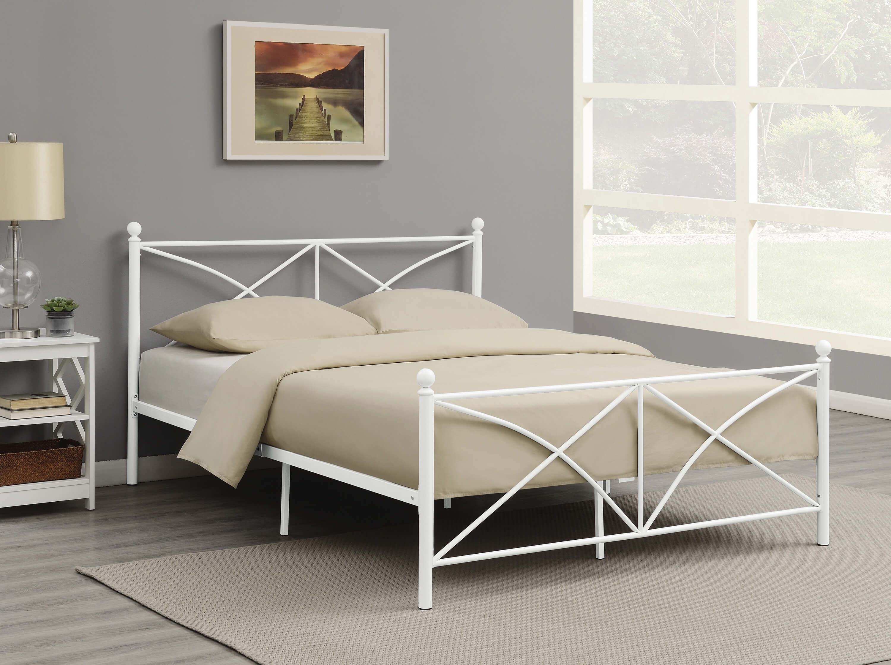 Hart Metal Platform Bed, Queen Size