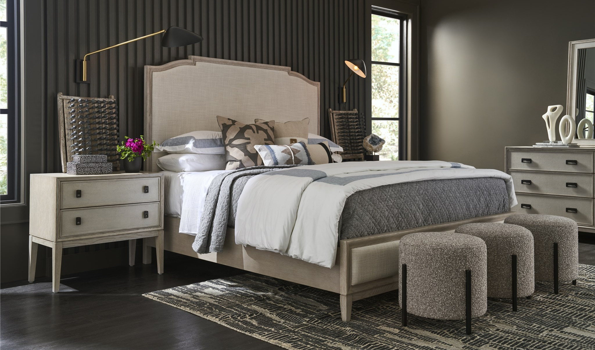 Coalesce Fabric/Wood Panel Bedroom Set