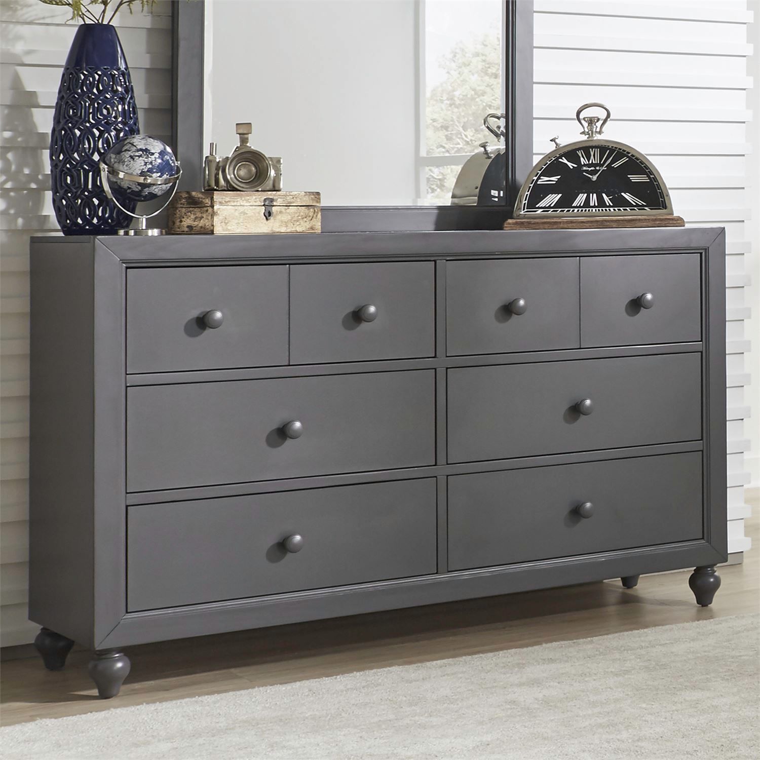 Cottage View White Melamine 6-Drawer Dresser | Scratch-Resistant